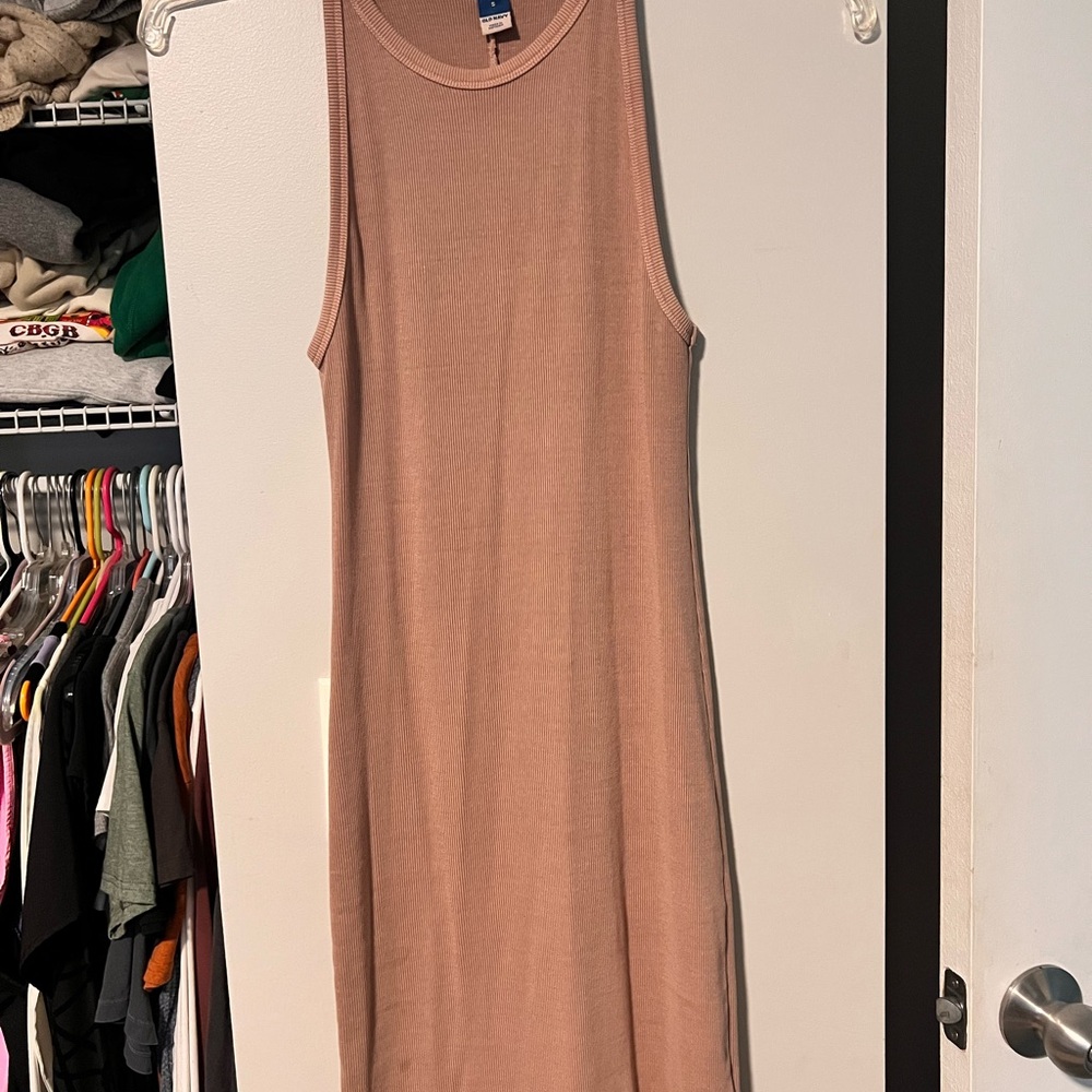 Old Navy Pink Sleeveless Halter Sheath Midi Dress